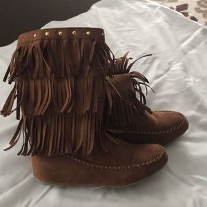 Girls fringed Moccasins boots
